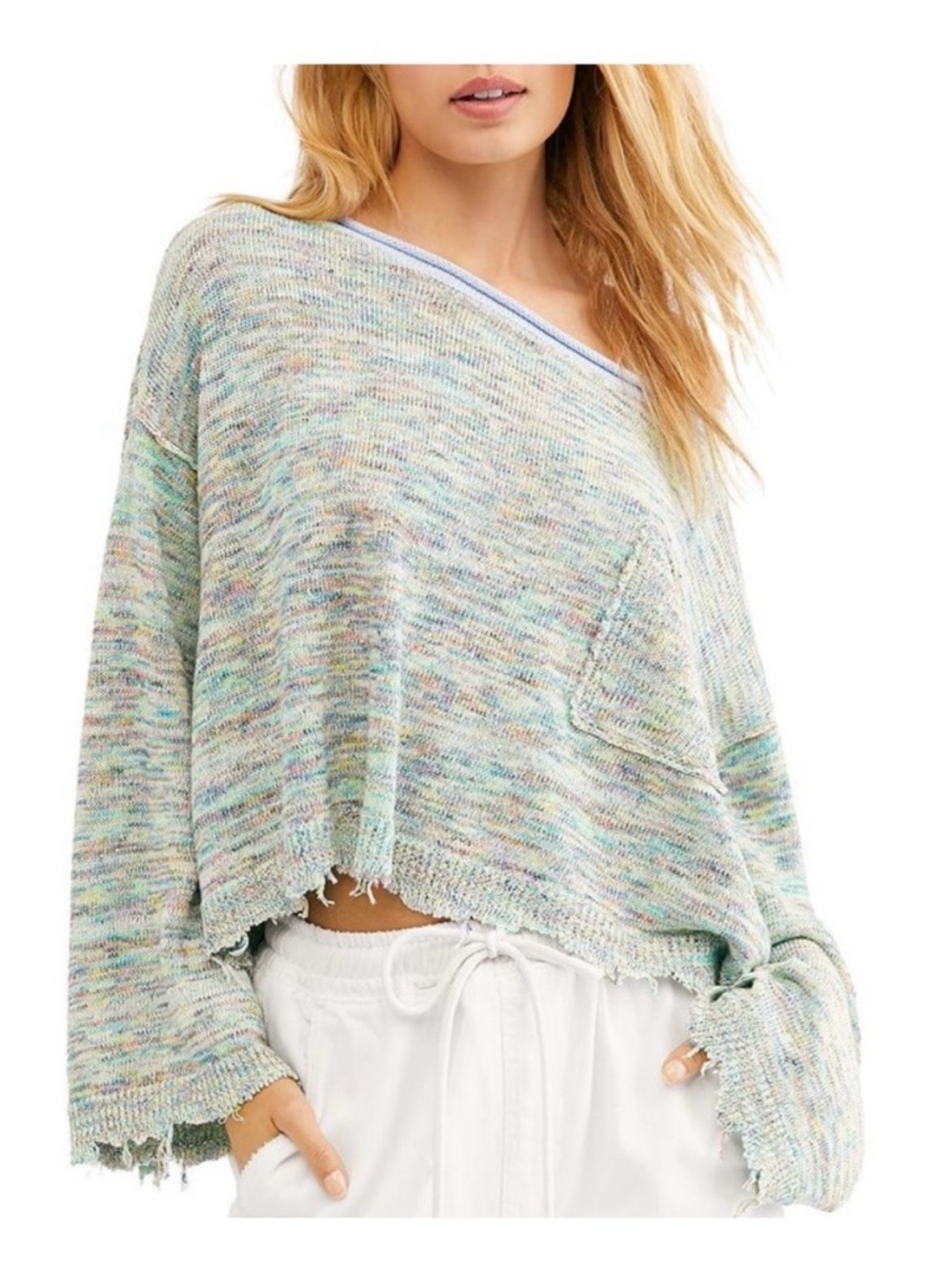 Free People prism Off-the-Shoulder Knit Sweater